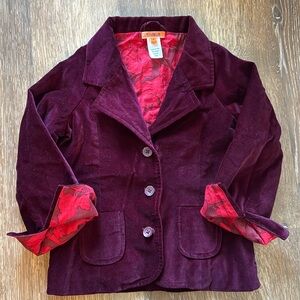 KULE by Nikki Kule Kids Velvet Jacket Burgundy Size 4